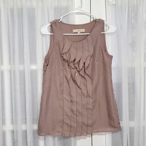 Ann Taylor LOFT sleeveless top with ruffled front